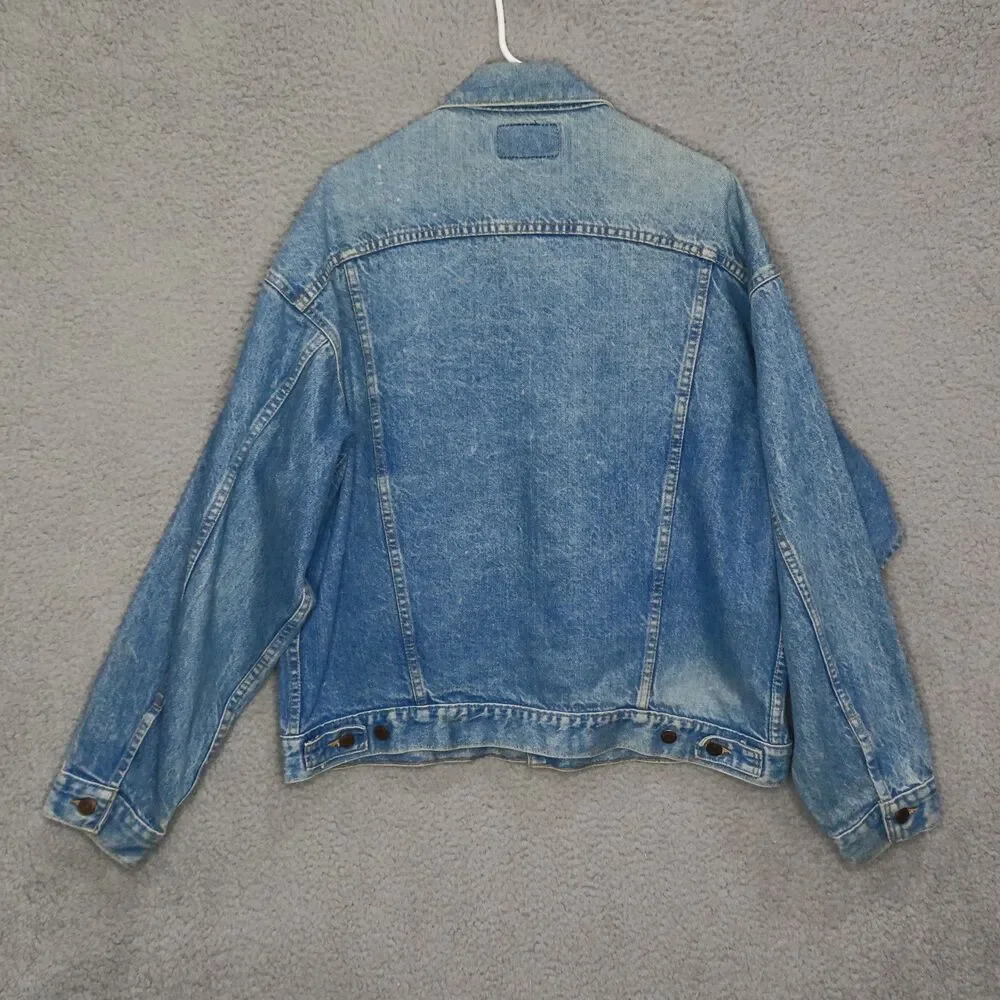 Vintage Levi's 80s/90s Trucker Denim Jacket Coat MADE IN USA Model 70507 0214 XL - Picture 2 of 12